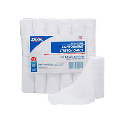 Dukal 4" x 4.1 yd Non-Sterile Conforming Stretch Gauze - 12-Pack