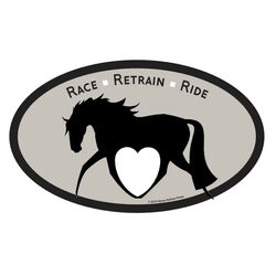 Horse Hollow Press "Race, Retrain, Ride" Oval Sticker