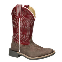 Smoky Mountain Boots Kids' Nomad Western Boots - Brown Distressed/Burgundy