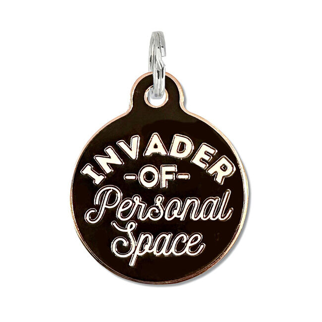 Bad Tags Dog ID Tag - Invader of Personal Space - Black image number null