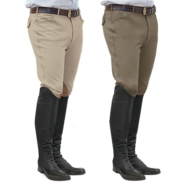 Ovation Men's EuroWeave Front Zip 4-Pocket Knee Patch Breeches image number null