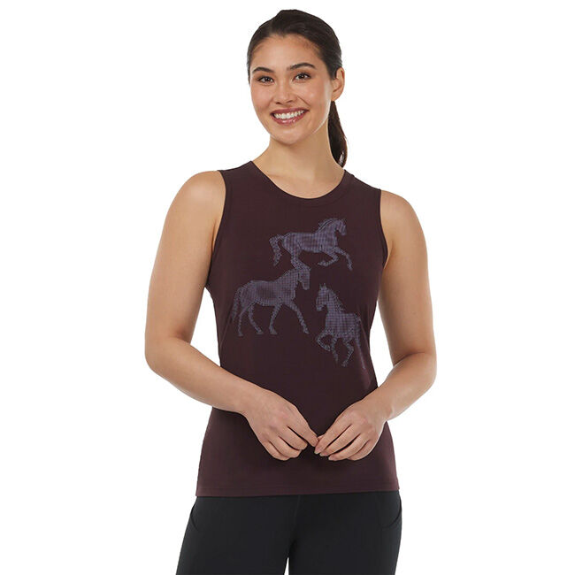 Kerrits Women's Trinity Horse Tank Top - Redwood image number null
