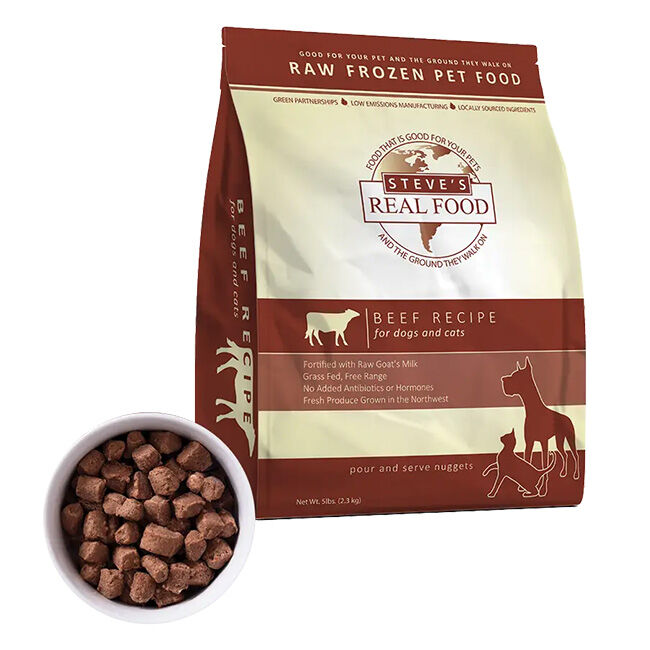 Steve's Real Food Raw Frozen Dog Food - Beef Nuggets image number null