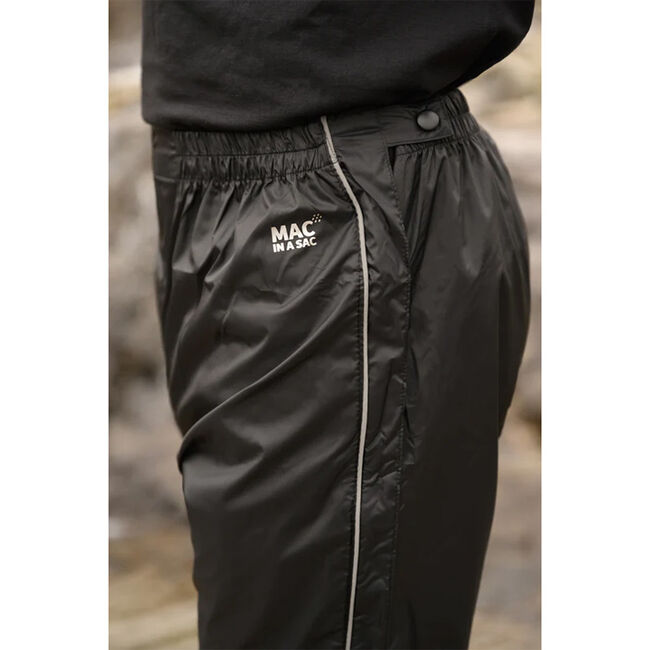 Mac in a Sac Packable Waterproof Full Zip Overpants - Black image number null