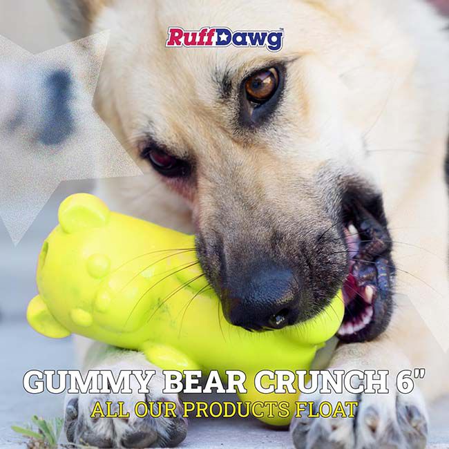 Ruff Dawg Gummy Bear Crunch - Durable Rubber Dog Toy - Assorted Colors image number null