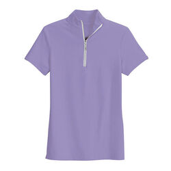 Tailored Sportsman Women's Short Sleeve IceFil Zip Top Shirt - Deep Lilac/White/Silver