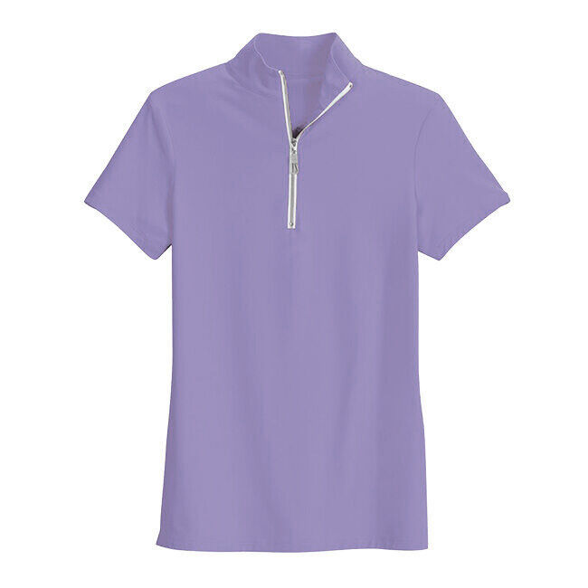 Tailored Sportsman Women's Short Sleeve IceFil Zip Top Shirt - Deep Lilac/White/Silver image number null