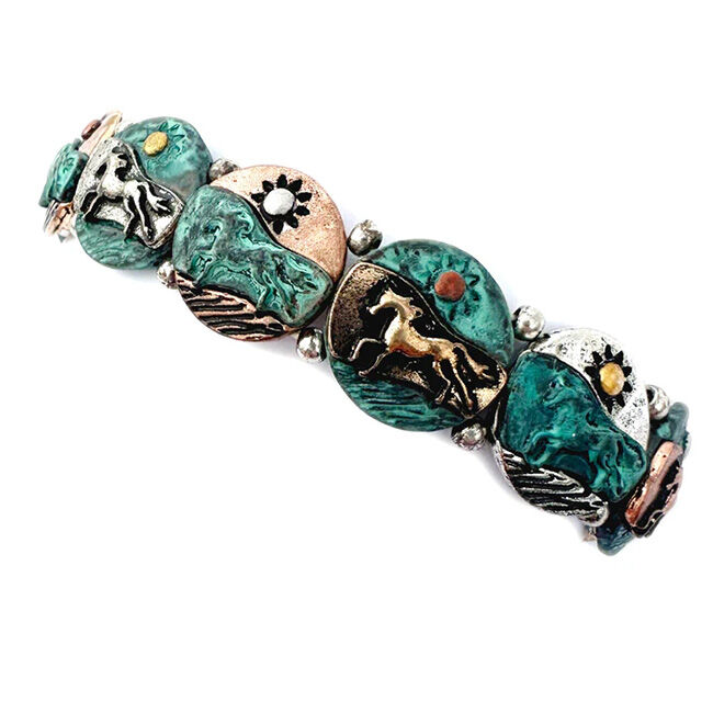 Wyo-Horse Colored Horsescape Bracelet - Patina image number null
