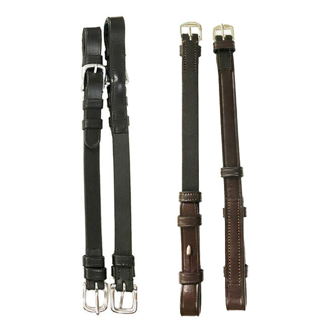 Bobby's Leather Cheek Pieces Black, Brown, Buckles, Hooks image number null