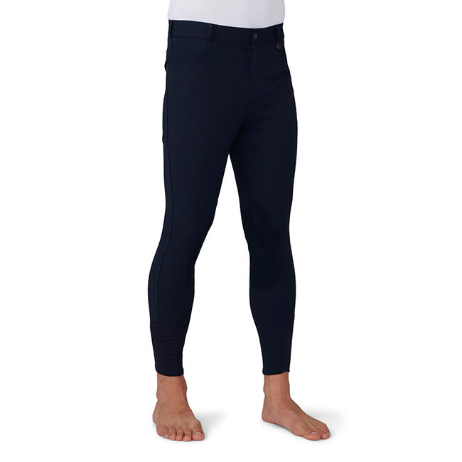 Ovation Men's EuroWeave Front Zip 4-Pocket Knee Patch Breech - Black image number null