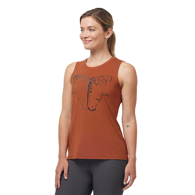 Kerrits Women's Synergy Horse Tank Top - Dark Ginger image number null
