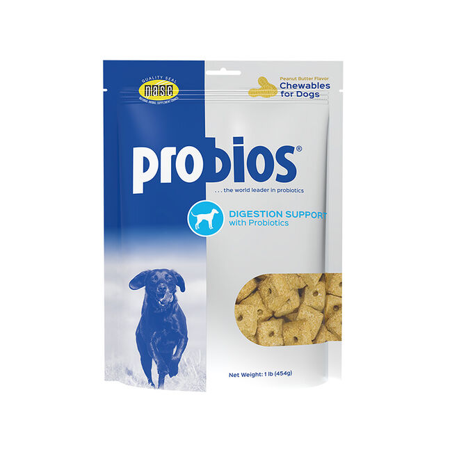 Probios Digestion Support with Probiotics - Peanut Butter Flavor Chewables for Dogs - 1 lb image number null