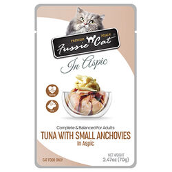 Fussie Cat Premium Pouch in Aspic - Tuna with Small Anchovies in Aspic - 2.47 oz