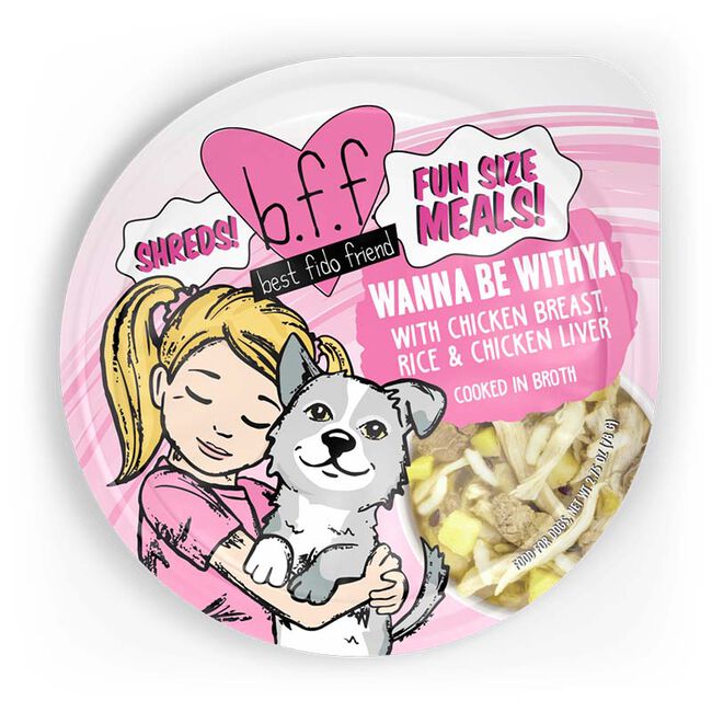 Weruva BFF Fun Size Meal Dog Food - Wanna Be Withya with Chicken Breast, Rice & Chicken Liver Cooked in Broth - 2.75 oz image number null