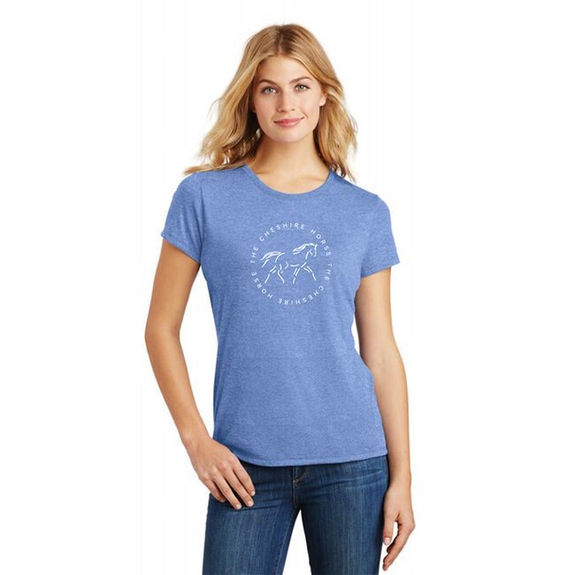The Cheshire Horse Women's Round Logo Tee - Maritime Frost image number null