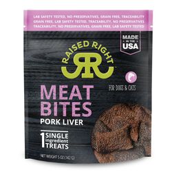 Raised Right Single Ingredient Meat Bites for Dogs & Cats - Pork Liver
