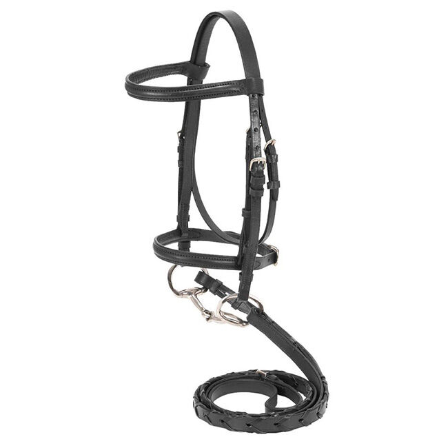 Tough-1 Silver Fox Raised Snaffle Bridle for Minis image number null