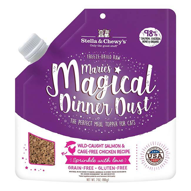 Stella & Chewy's Marie's Magical Dinner Dust - Freeze-Dried Raw Meal Topper for Cats - Wild-Caught Salmon & Cage-Free Chicken Recipe - 7 oz image number null