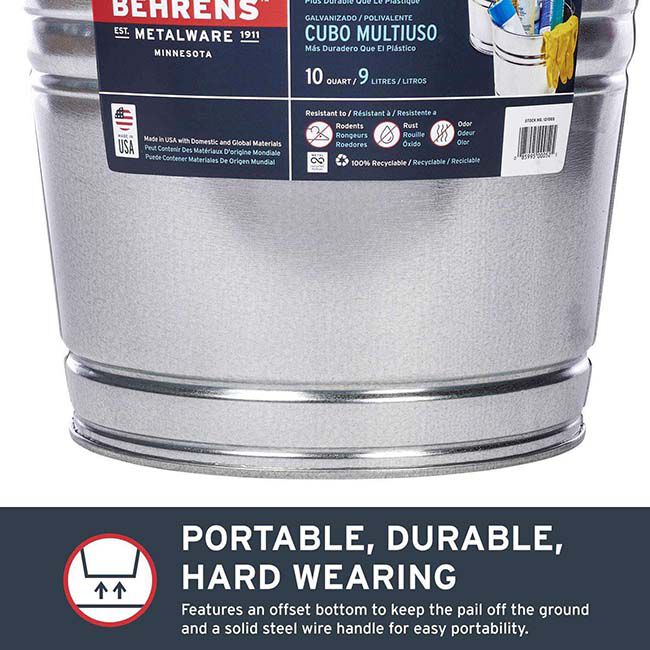Behrens Galvanized Pail - 10-Quart Capacity image number null