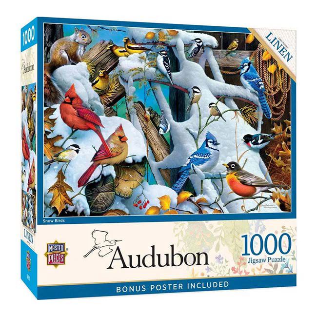 MasterPieces 1000-Piece Audubon Puzzle - Snow Birds image number null