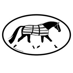 Horse Hollow Press Oval Bumper Sticker - "Newmarket Blanket with Straps"