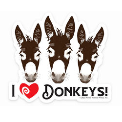 Horse Hollow Press Magnet - "I Love Donkeys"