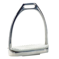 Union Hill Polished Stainless-Steel Safety Stirrup Irons with White Pads