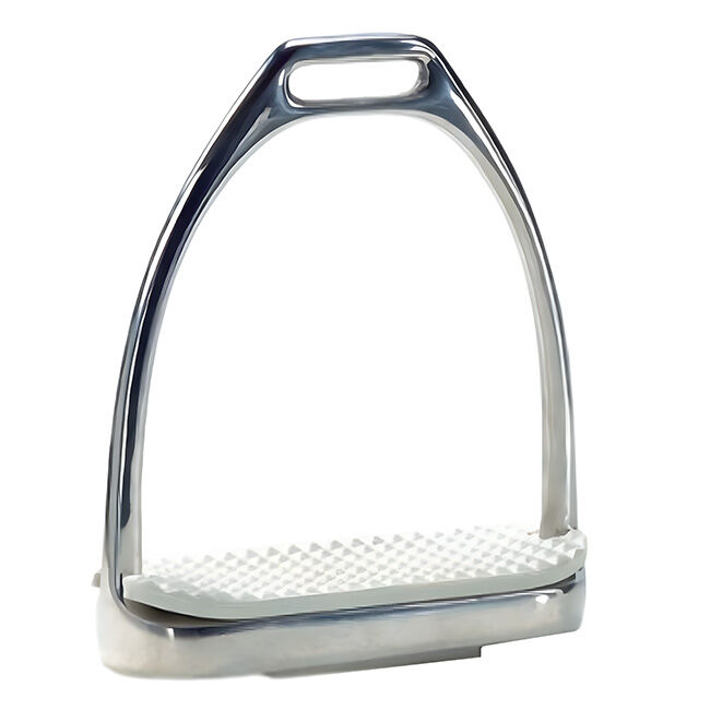 Union Hill Polished Stainless-Steel Safety Stirrup Irons with White Pads image number null