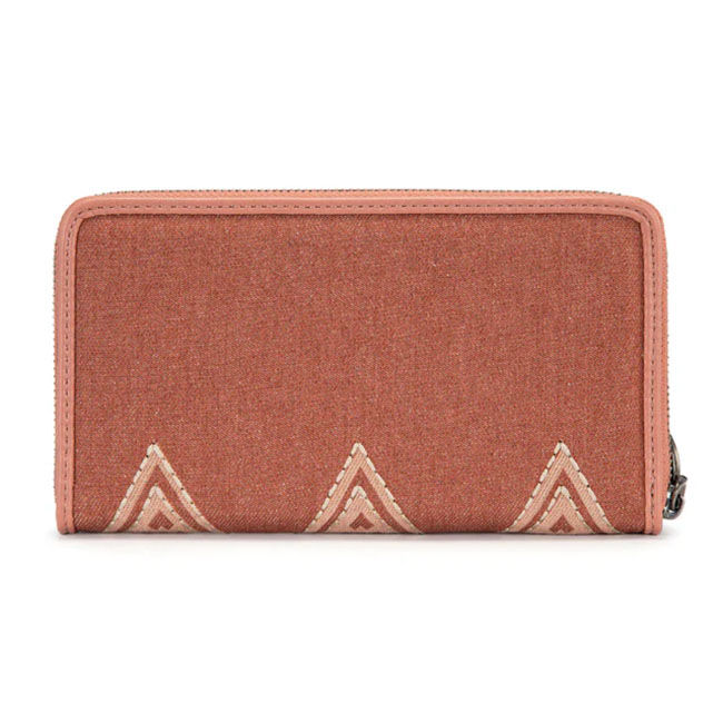 Wrangler Aztec Studded Wristlet Wallet - Pink image number null