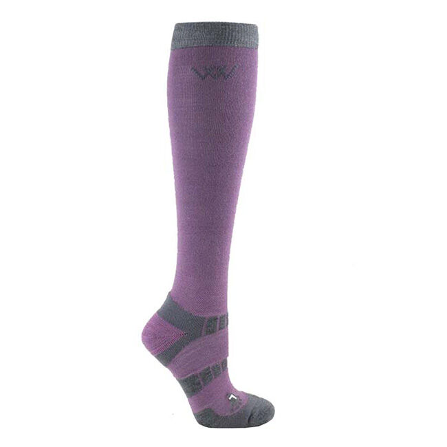 Woof Wear Long Bamboo Riding Socks - 2 Pairs - Lilac/Gray image number null
