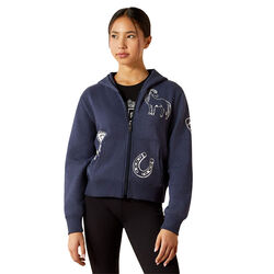 Ariat Kids' Spiffy Full Zip Sweatshirt - Navy Heather