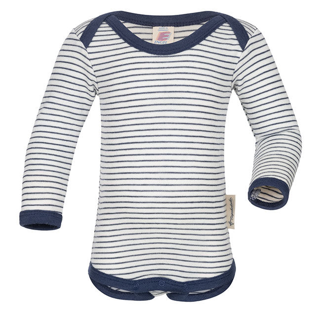 Engel Baby Wool/Silk Blend Striped Bodysuit image number null