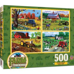 Leanin' Tree 500 Piece 4 Puzzle Set - Farm & Country