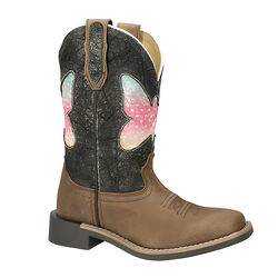 Smoky Mountain Boots Kids' Chloe Square Toe Western Boots - Brown Distressed/Vintage Charcoal