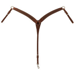 Weaver Equine Dusk Collection Buckstitch Contoured Breast Collar in Oiled Hermann Oak - Russet