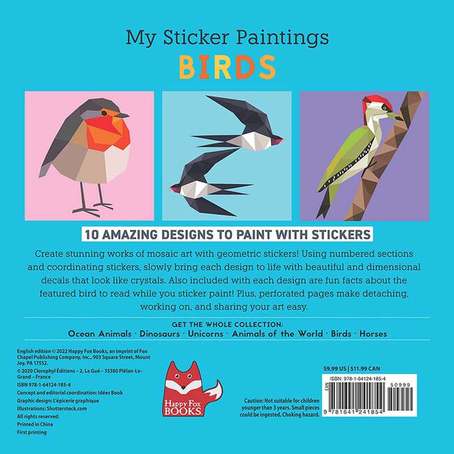 My Sticker Paintings: Birds: 10 Magnificent Paintings for Kids 6-10 image number null