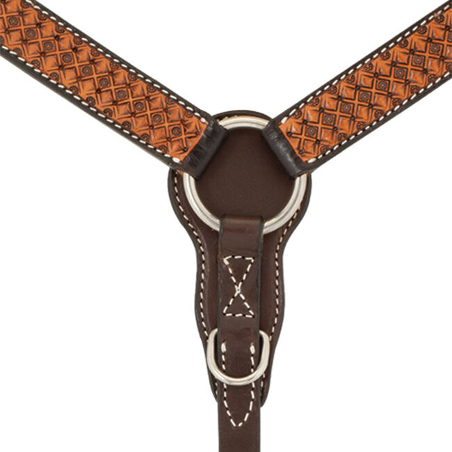 Weaver Equine Floret Tooled Straight Breast Collar image number null