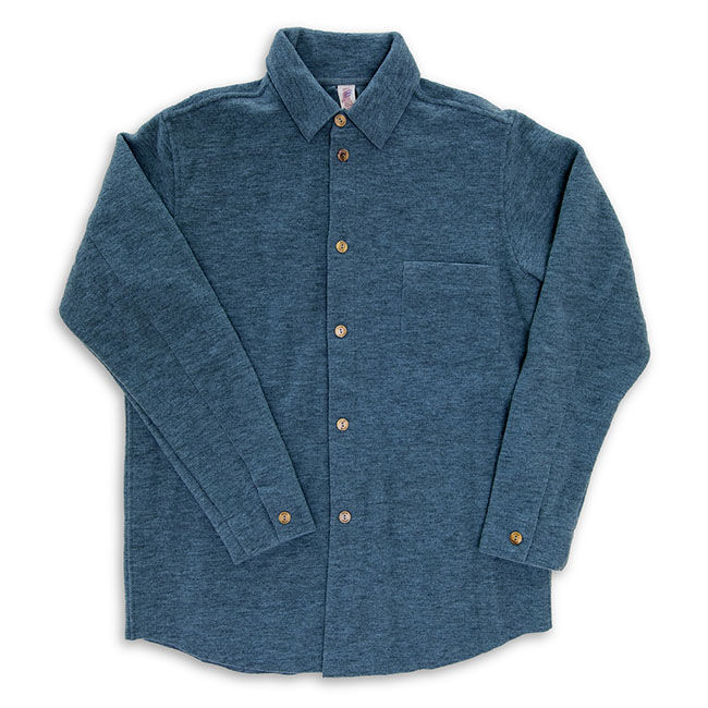 Engel Men's 100% Wool Dress Shirt - Pacific Melange image number null