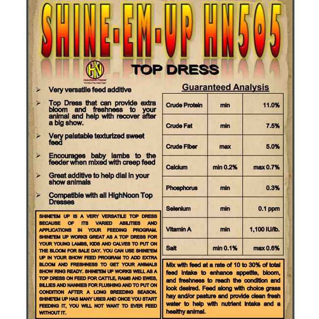 High Noon Shine 'em Up Top Dressing Feed for Livestock image number null