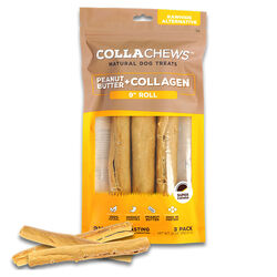 CollaChews Peanut Butter & Collagen Dog Treats - 9" Rolls - 3-Pack