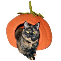 Dharma Dog Kharma Cat Wool Cave - Pumpkin