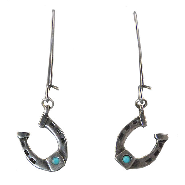Finishing Touch of Kentucky Horseshoe Silver/Turquoise Dangle Earrings image number null