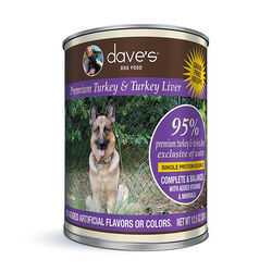 Dave's 95% Premium Meats Canned Dog Food, Turkey & Turkey Liver - 13.2 oz