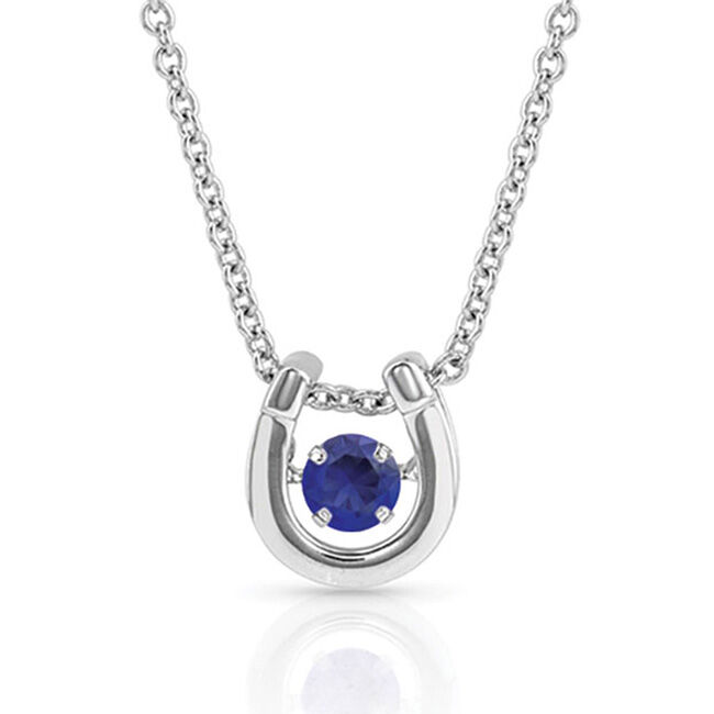 Montana Silversmiths Dancing Birthstone Horseshoe Necklace - September image number null