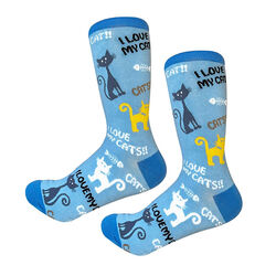 E&S Pets Unisex Novelty Crew Socks - I Love My Cats