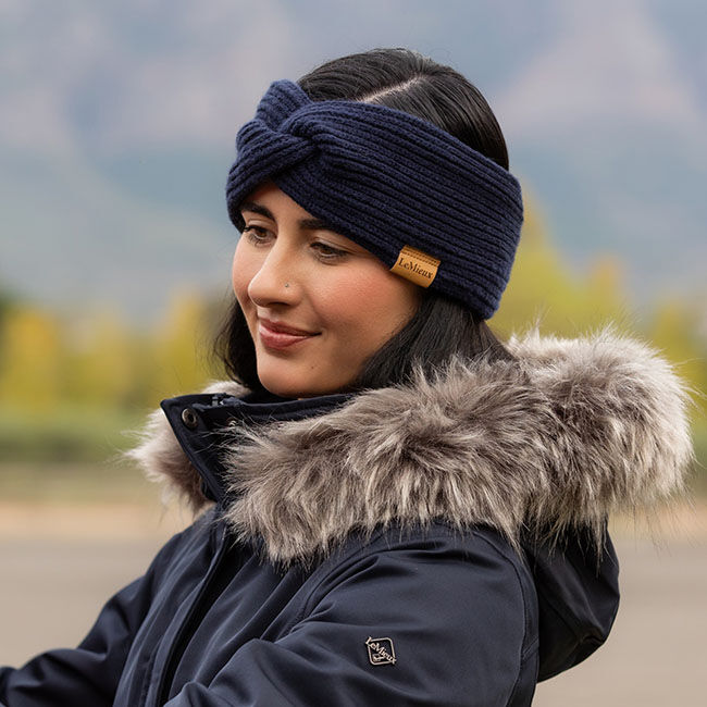 LeMieux Clara Rib Knot Headband - Navy image number null