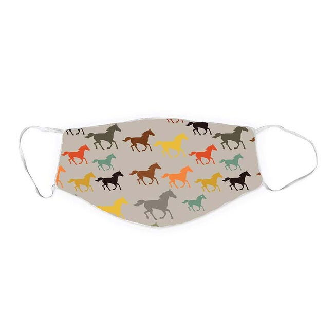 Dreamers and Schemers Face Masks - Patterns - Navy Horse Bits image number null