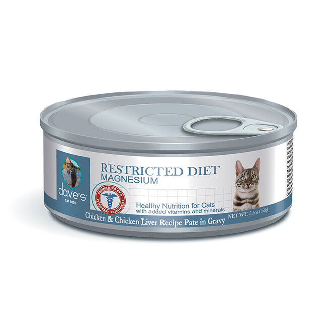 Dave's Pet Food Restricted Diet Cat Food - Low Magnesium - Chicken Pate Recipe in Gravy - 5.5 oz image number null