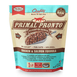 Primal Pronto Raw Frozen Cat Food - Chicken & Salmon - 1 lb