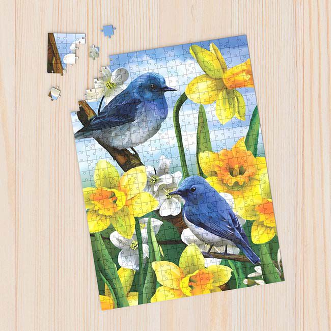 Willow Creek Press 1000-Piece Jigsaw Puzzle - Mountain Bluebirds image number null